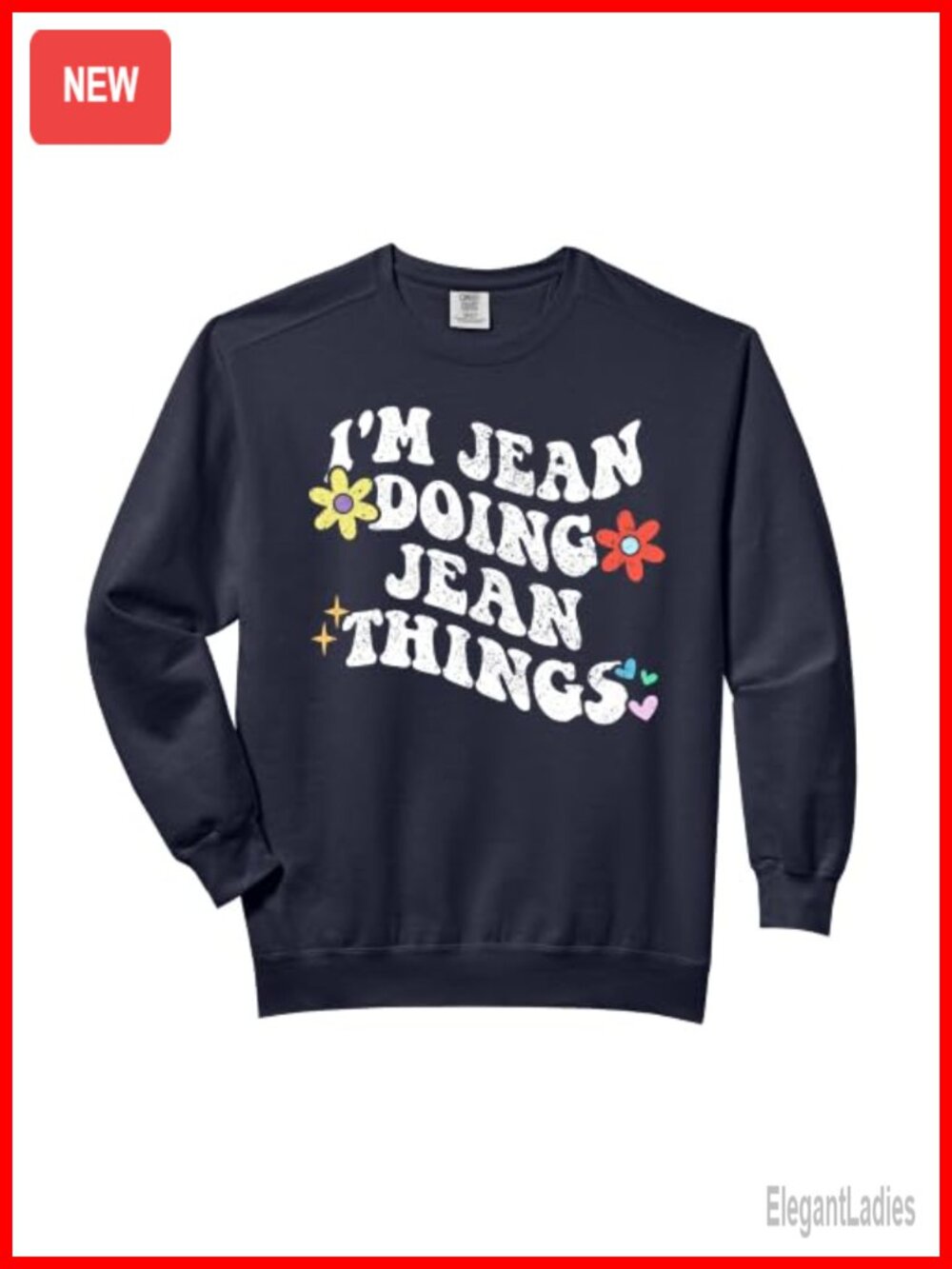 Retro Groovy Jean Doing Jean Things Mom Sweatshirt Comfort Colors Crewneck